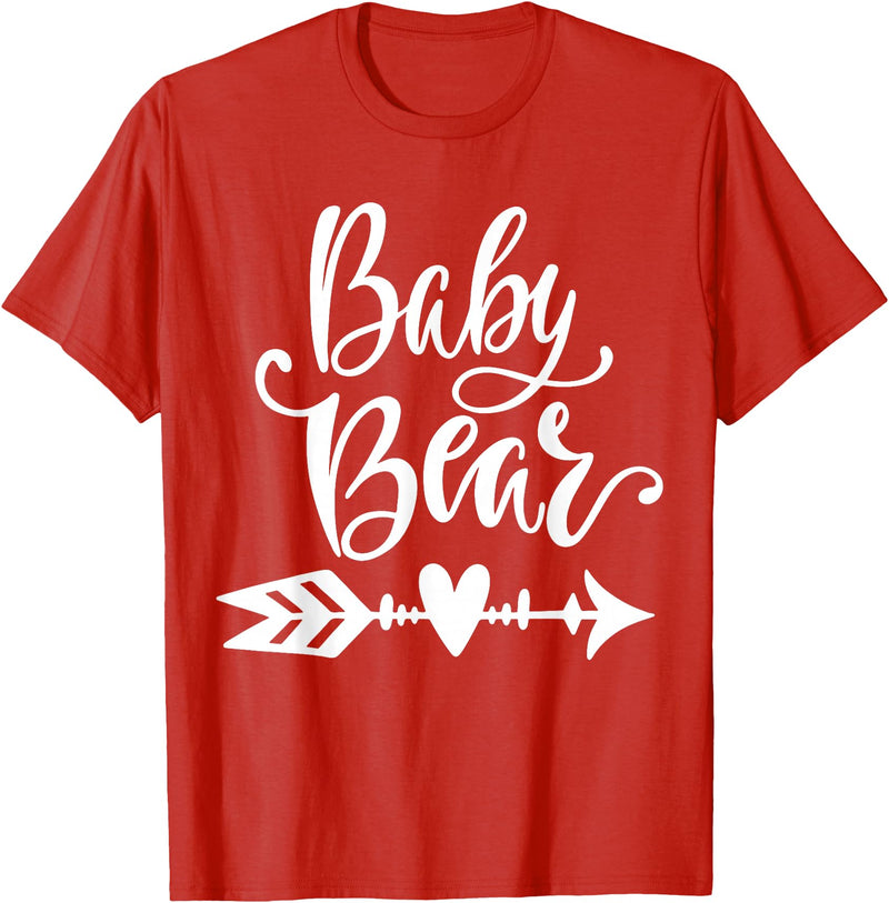 Funny Mama Bear Family Matching Gifts Clothing DJ Baby Bear T-Shirt - Red