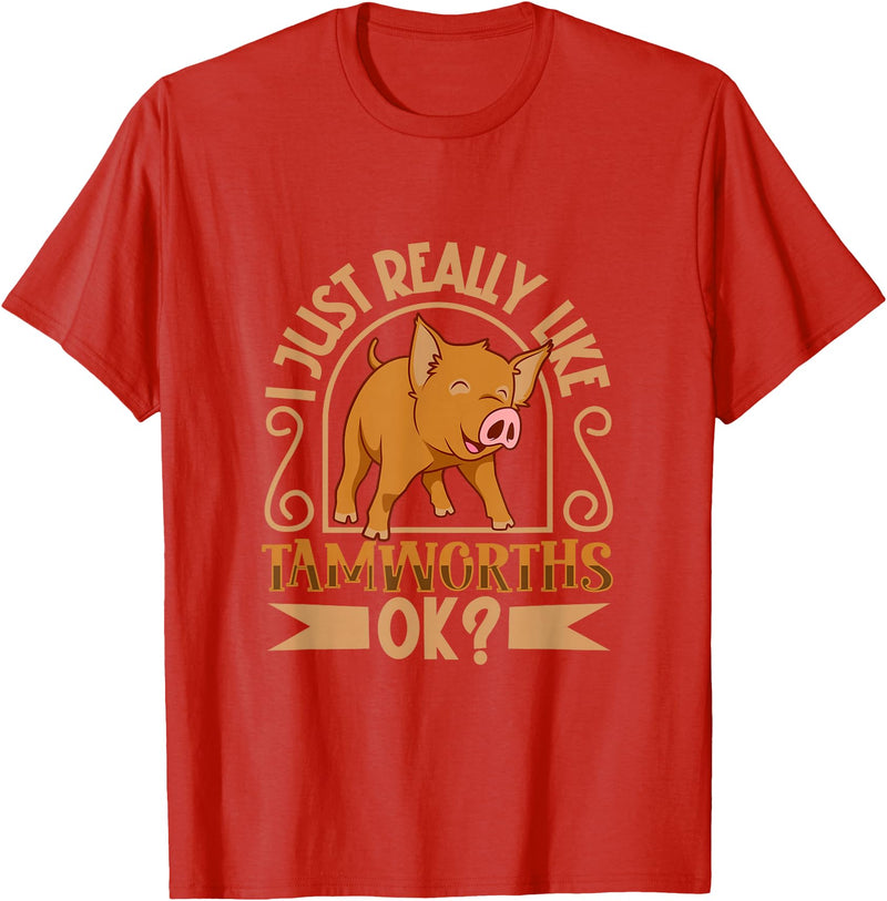 Creative Tamworth Pig Designs I Love My Tamworth Pig T-Shirt - Red