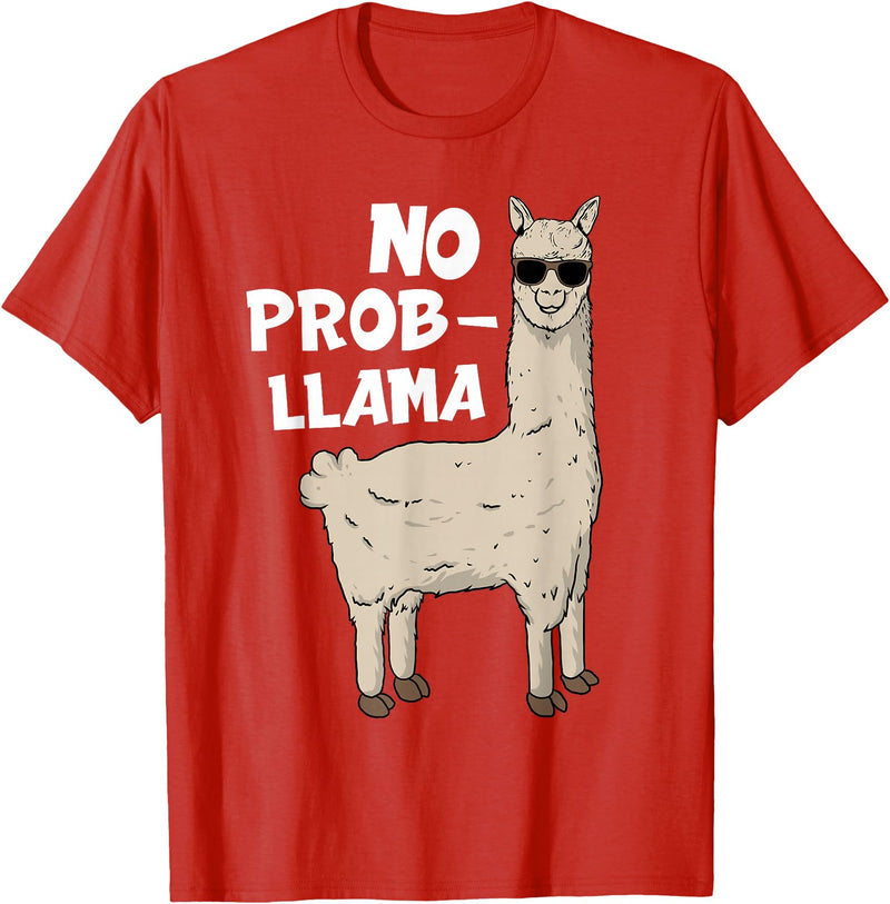 Funny Llama Gift Llama Lover Accessories & Stuff Funny Llama Design For Men Women Kids Llama Alpaca Animal T-Shirt - Red