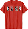 Cow Pattern Print Family Matching Birthday Apparel Cow Big Sis Birthday Family Matching Girl Boy Farm Birthday T-Shirt - Red