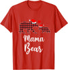 Cute Xmas Gifts Tartan Bear Cub Matching Costumes Mama Bear Buffalo Red Plaid Christmas Pajama Family Outfits T-Shirt - Red