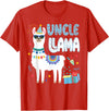 Family Matching Llama Birthday Party Supplies Uncle Llama Uncle Of The Birthday Boy Girl Llama Birthday T-Shirt - Red