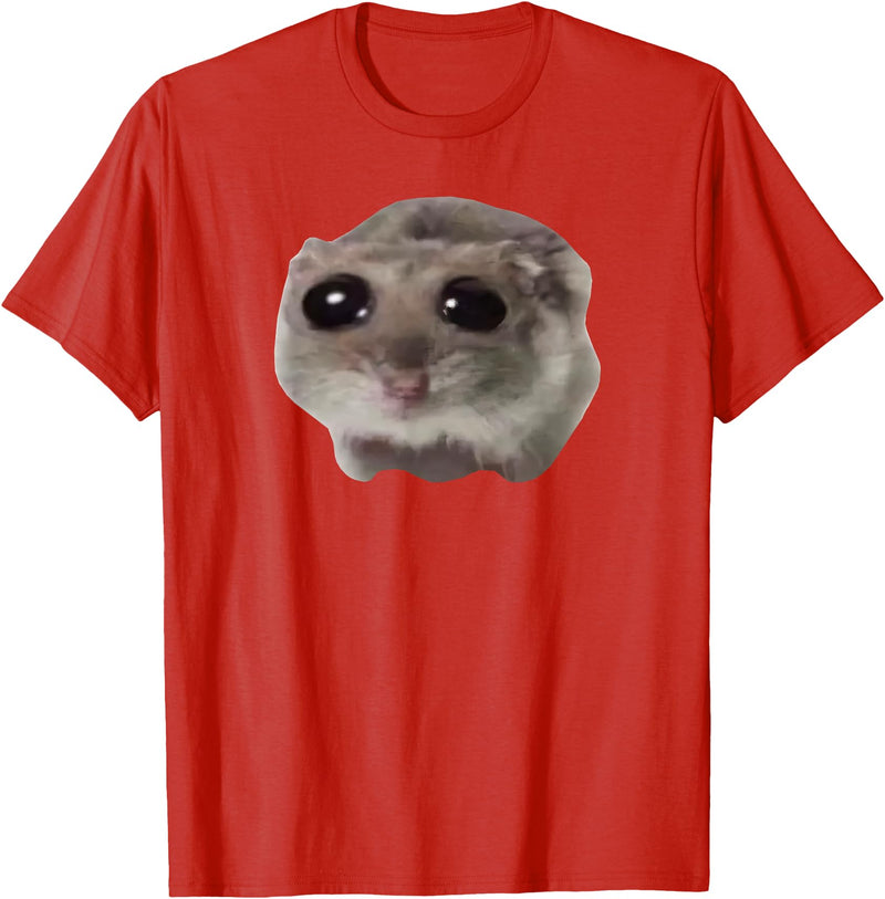 Sad Hamster Meme T-Shirt - Red