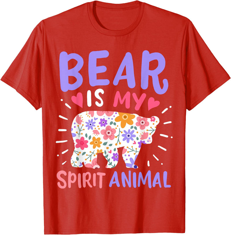 Bear Is My Spirit Animal Bear Spirit Animal T-Shirt - Red