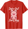 Just A Girl Who Loves Pigs. T-Shirt - Red