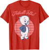 Looney Tunes Porky Pig That's All Folks Lined Portrait T-Shirt - Red