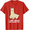 Llama Gifts For Llama Lovers Llama Lover I Just Really Like Llamas, OK Funny Llama T-Shirt - Red