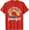 Vintage Manatee Sea Cow Apparel Easily Distracted By Manatees, Funny Manatee Sea Cow T-Shirt - Red