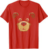 Bear Face Halloween Costume Outfit Brown Bear Tee Bear Face Halloween Costume Brown Bear Animal Kids T-Shirt - Red