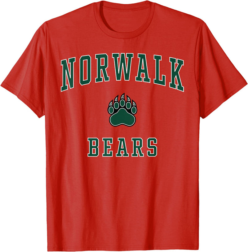 Official High School Fan Gear Norwalk High School Bears T-Shirt - Red