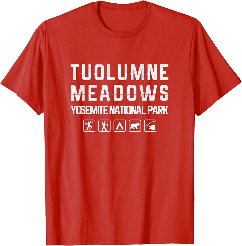California Shirts Tuolumne Meadows, Yosemite Outdoor T-shirt T-Shirt - Red