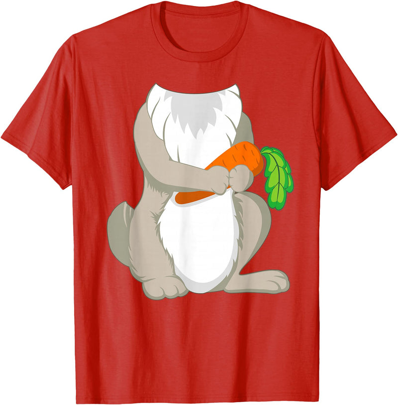 Rabbit Costume for Halloween Bunny Animal Cosplay T-Shirt in Red
