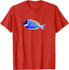 Saltwater reef aquarium fish tank shirt Powder Blue Tang Saltwater Reef Aquarium Shirt T-Shirt - Red