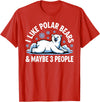 Polar Bear Gift Polar Bear Accessories & Stuff Cute Polar Bear Art for Men Women Kids Polar Bear Lover T-Shirt - Red