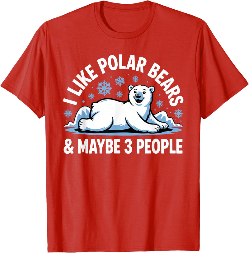 Polar Bear Gift Polar Bear Accessories & Stuff Cute Polar Bear Art for Men Women Kids Polar Bear Lover T-Shirt - Red