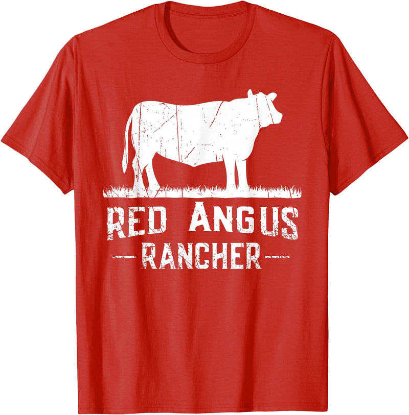 Funny Red Angus Farmer Gift for Cattle Lover Cow Breeder - Red Angus Rancher T-Shirt - Red