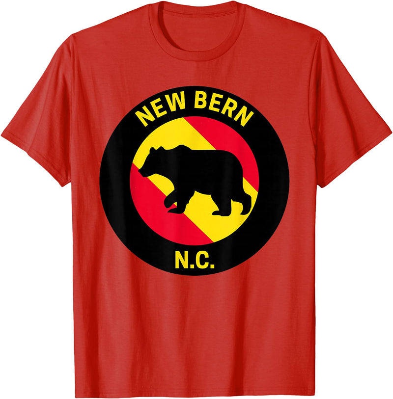 Front Street Merch Co New Bern North Carolina Bear T-Shirt - Red