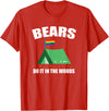 Gay Camping Bears LGBT Funny Gay Camping LGBT Pride Bears T-Shirt - Red