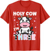 Holy Cow I'm Years Old Cow Birthday by Zynx Holy Cow I'm Three Years Old Cute Cow 3rd Birthday Party T-Shirt - Red