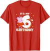 Peppa Pig It's My 6th Birthday Holiday Stars Celebration T-Shirt - Red