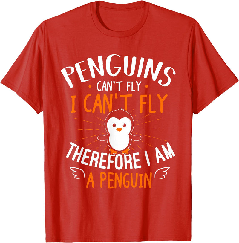 Penguins Can't Fly - Cute Penguin Lover Gift Rabbit T-Shirt in Red