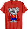 Smileteesall Funny Koala Bear Superhero Cartoon T-Shirt - Red