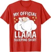 Llama Sleeping Wear Kids, Women & Men Official Sleeping Shirt Sleep Shirt Pajama Naps PJ Llama T-Shirt - Red