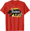 Classy Mom Quotes Co. Mama Bear Sunflower Cute Watercolor Best Mom Ever Theme T-Shirt - Red