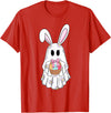 Cute Ghost Bunny Ghost Rabbit Easter Day Rabbit Lover T-Shirt in Red