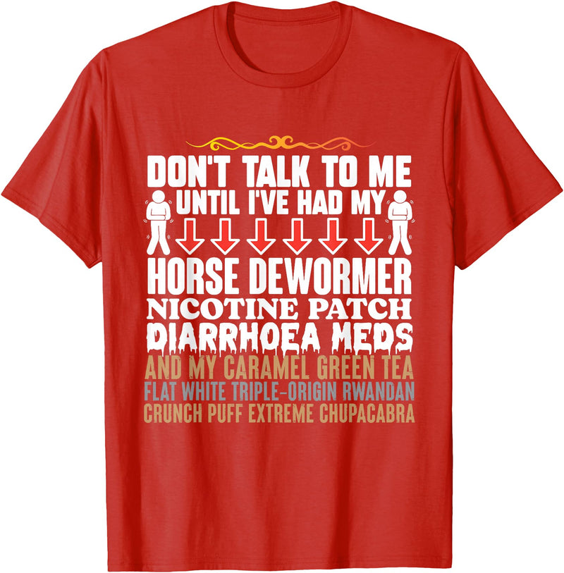 Oddly Specific Apparel Horse Dewormer Weird Oddly Specific Funny Gag Meme Offensive T-Shirt - Red