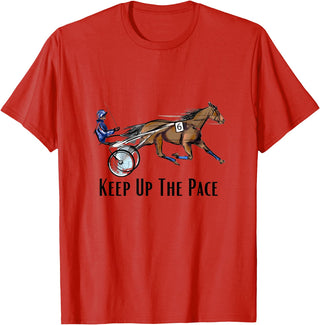 The Harley Horse Harness Racing. Standardbred Horse. Sulky Horse. Apparel T-Shirt - Red