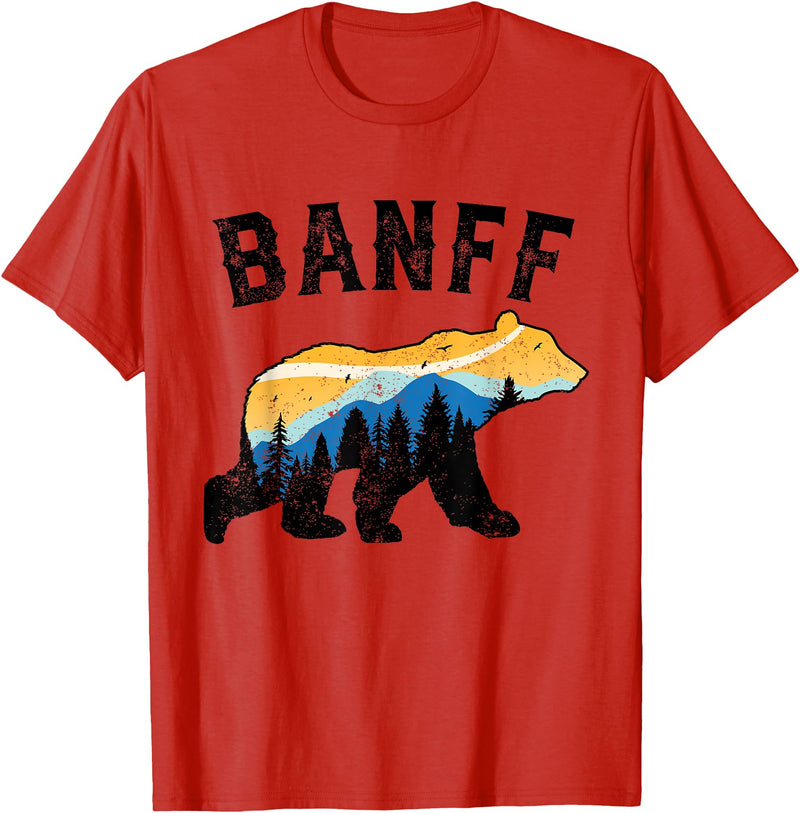 Banff National Park Alberta Bears Banff Canadian National Park Retro Souvenir Banff Bears T-Shirt - Red