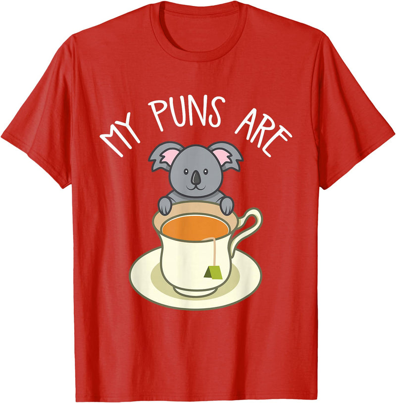My Puns Are Koala Tea Koala Lover Gift T-Shirt - Red