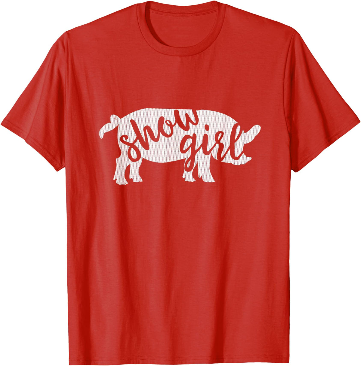 Pig Showing Gifts & Apparel Cute Show Pig Girl T-Shirt - Red