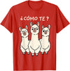 GoshWow Como Te Llamas Shirt Funny Llama Spanish Teacher Joke T-Shirt - Red