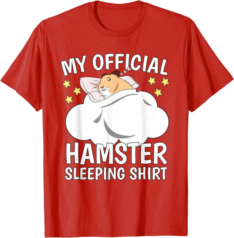 Official Sleeping Shirt Sleep Shirt Pajama Naps PJ Hamster T-Shirt - Red
