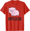 Funny Pig Farmer Gifts School Love Pigs Sorry, My Pig Ate My Homework T-Shirt - Red