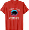 Fluffy Cows Tourist Tossing National Park Apparel Funny Bison Tourist Tossing Champion National Park T-Shirt - Red