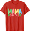 Kids Dinosaur Birthday Party Squad Outfit Mama Saurus Children's Dinosaur Birthday Party Family Matching T-Shirt - Red