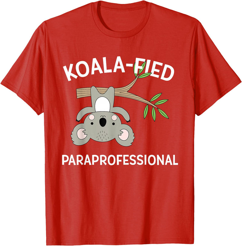 Teacher Gift T-Shirts and Apparel Cute Koala Paraprofessional Gift Appreciation T-Shirt T-Shirt - Red