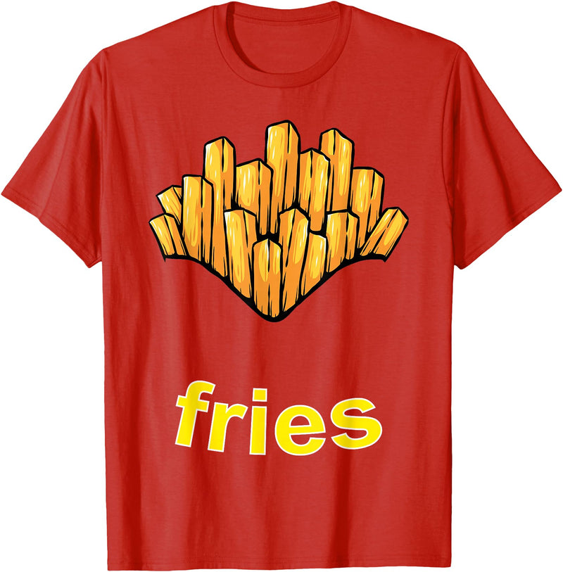 Funny French Fry Costume Easy DIY Halloween Gifts French Fries Costume T-Shirt - Red