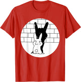 Funny Rabbit Bunny Animal Shadow Puppet T-Shirt in Red