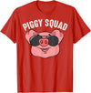 Cool Lucky Swine Fans Party Girl Boy Pork Team Art Piggy Squad | Cute Pig Farmer Animal Lovers Funny Farm Gift T-Shirt - Red