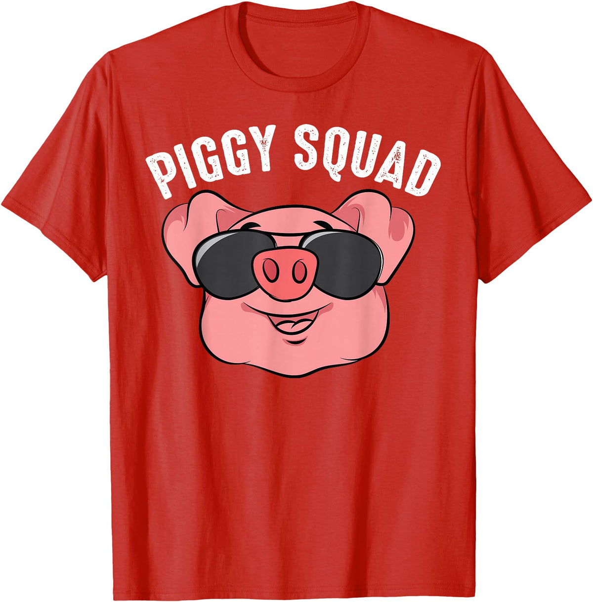 Cool Lucky Swine Fans Party Girl Boy Pork Team Art Piggy Squad | Cute Pig Farmer Animal Lovers Funny Farm Gift T-Shirt - Red
