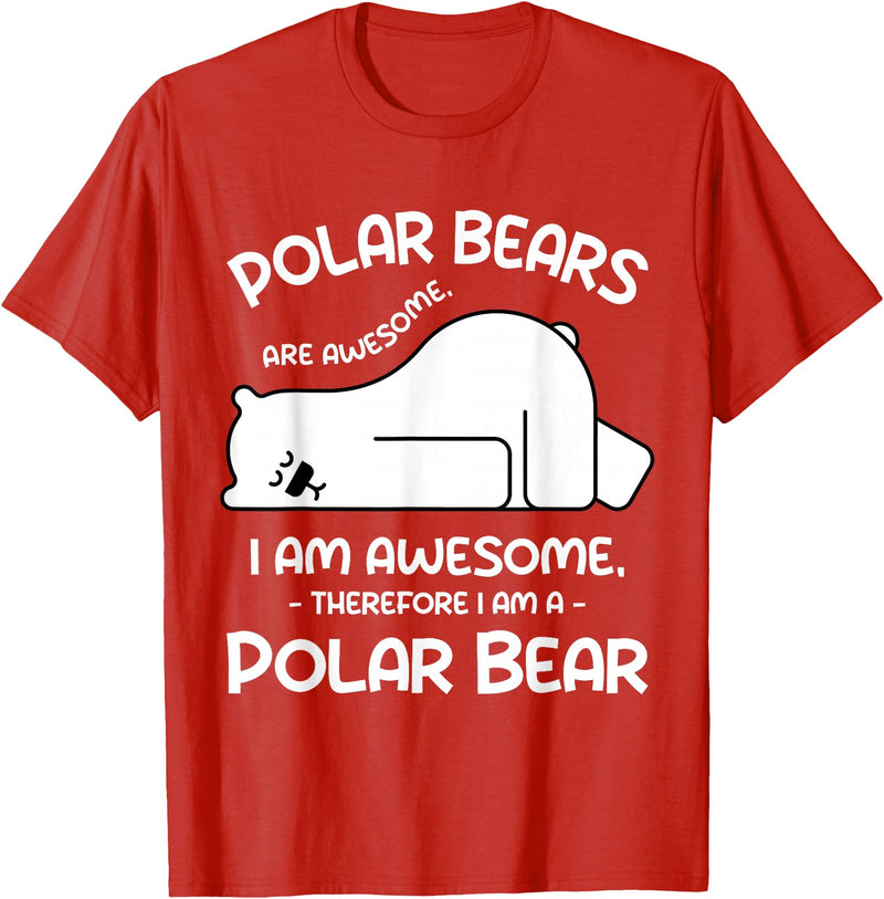Polar Bear Arctic Funny Cool Humor Funny Cool Arctic Animal Saying Humor Quote Vibes Polar Bear T-Shirt - Red