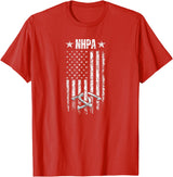 National Horseshoe Pitchers Association NHPA Distressed Flag T-Shirt - Red