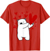 Polar Bear Dabbing Dabbing Polar Bear Heart T-Shirt - Red