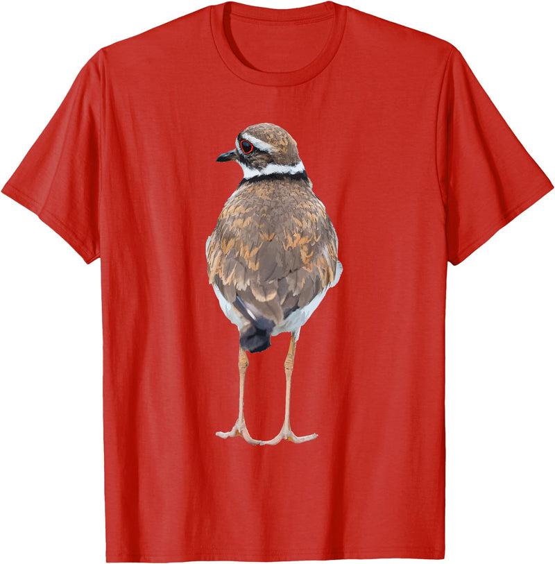 BJD Birds Killdeer Cute Graphic Print T-Shirt Bird Gift Bird Lover T-Shirt - Red