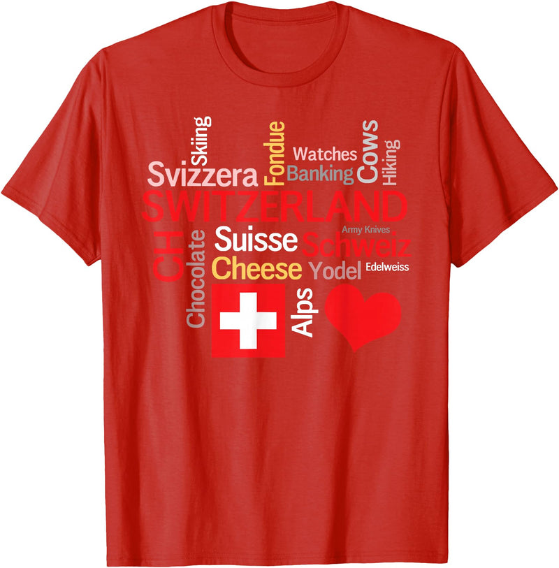 Simply Swiss Why I Love Switzerland T-Shirt - Red