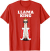 Mens Llama Shirts for Boys Llama King | Boys Llama Tshirt | Mens Llama T-Shirt, Black - Red